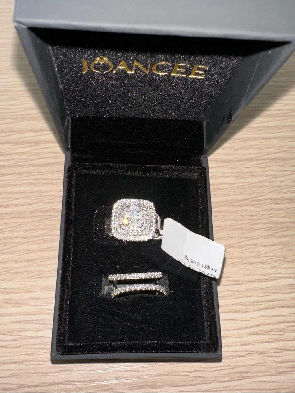 JOANCEE Princess cut white sapphire rings